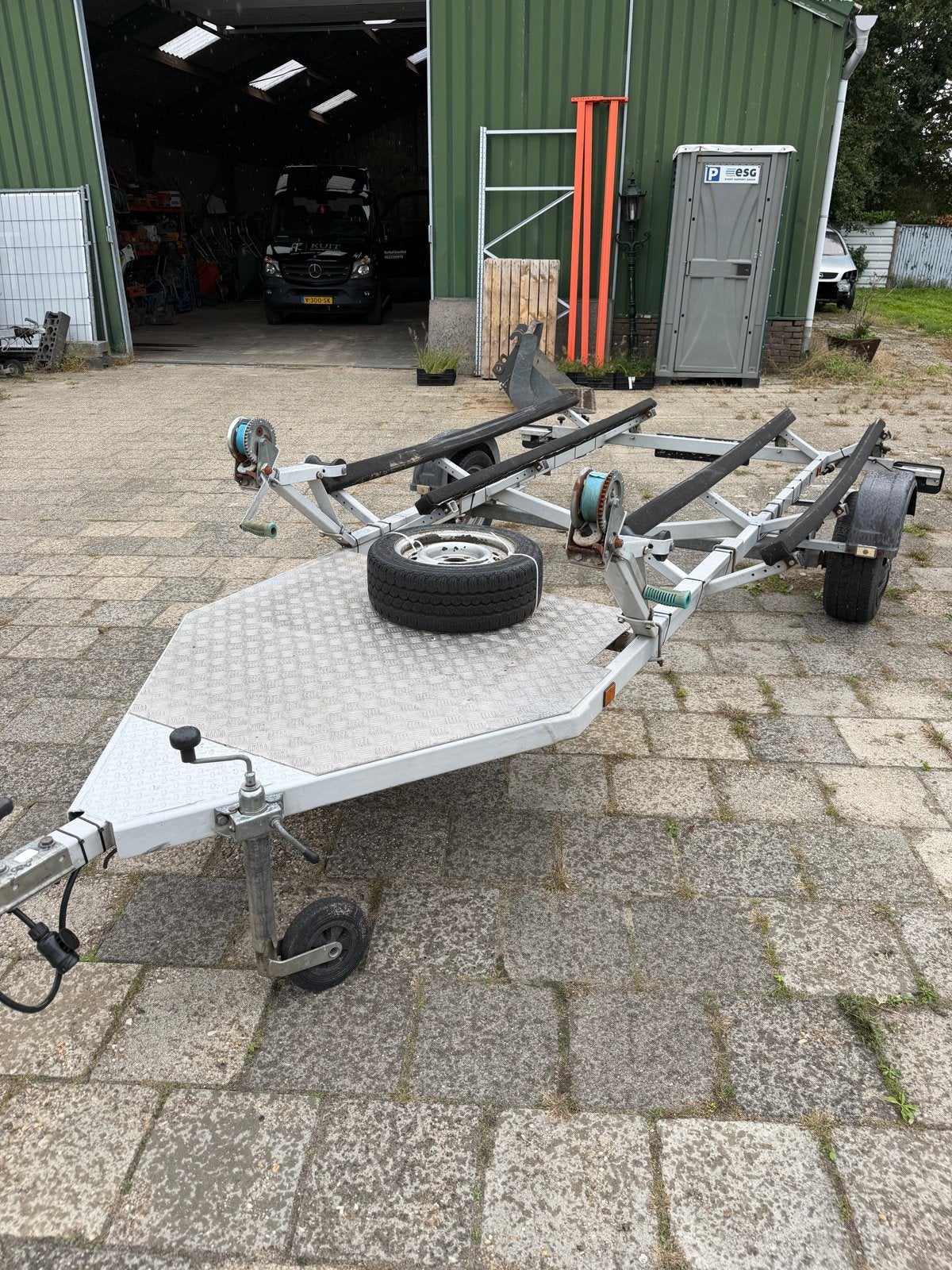 Jetski waterscooter trailer dubbel aanhanger, Ophalen, Minder dan 1500 kg, Gebruikt, Overige typen