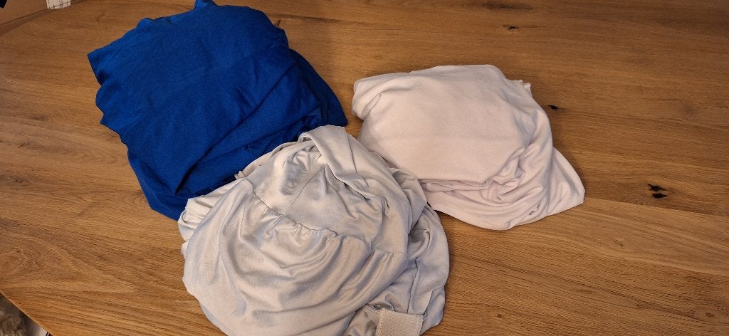 Statafel hoezen blauw en wit, Ophalen, Zo goed als nieuw