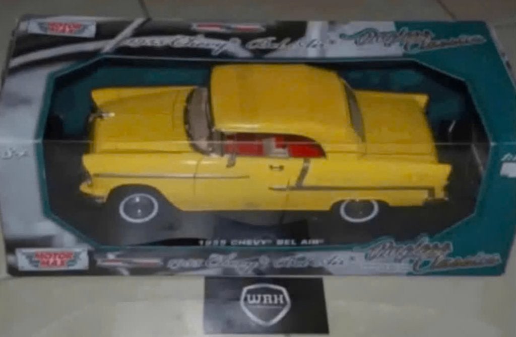 1:18 CHEVROLET BEL AIR 1955 YELLOW MOTORMAX NEW in box WRH, Hobby en Vrije tijd, Verzenden, Nieuw, Auto, Motormax