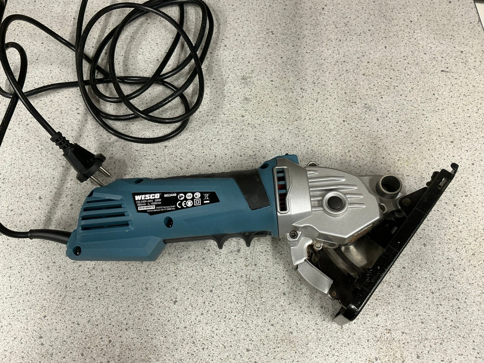 Wesco mini zaagmachine, Doe-het-zelf en Verbouw, Ophalen of Verzenden, Zo goed als nieuw, Minder dan 600 watt, Minder dan 30 mm