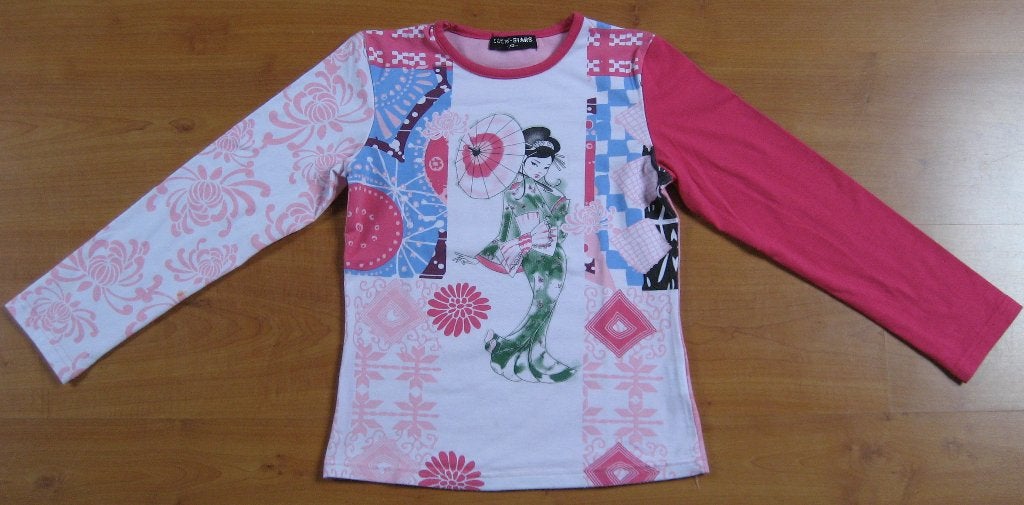 Leuke Lucky Stars longsleeve maat 134 met Japanse print, Meisje, Lucky Stars, Ophalen of Verzenden, Zo goed als nieuw