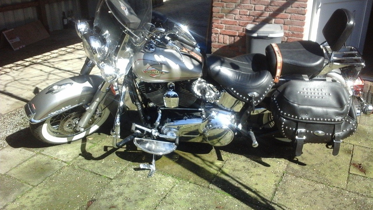 2005 Harley-Davidson FLSTC Heritage Classic Zilver Pearl, Motoren, 2 cilinders, Chopper, Particulier, 1450 cc