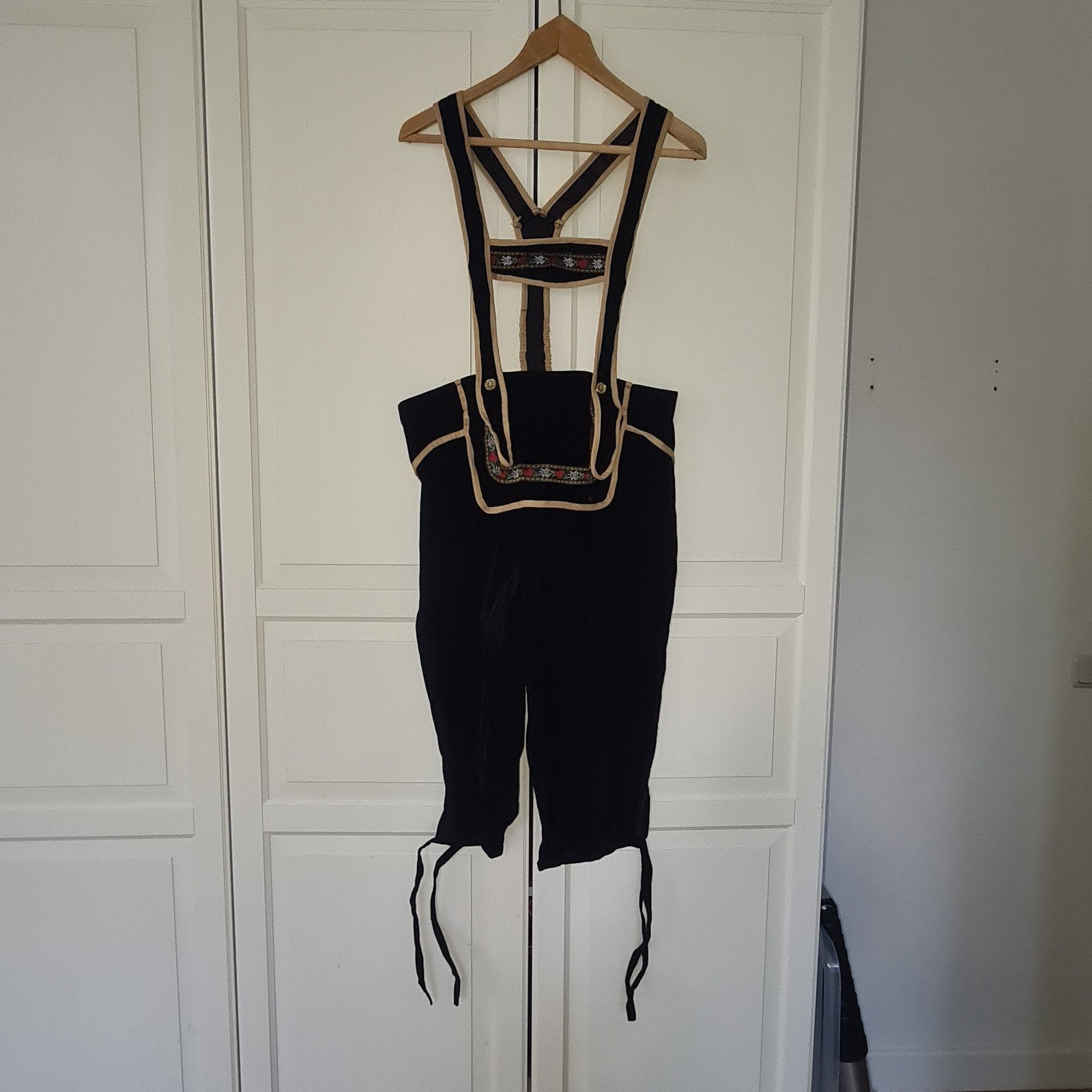 Traditionele Lederhose XL - Zwart met borduursel, Onbekend, Zwart, Overige maten, Ophalen of Verzenden