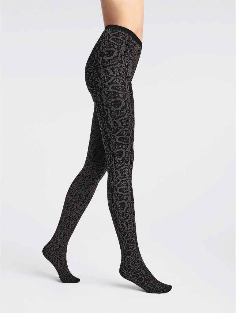 Wolford Blothed Snake panty's, XS, Grijs/Zwart, 80 Denier, Maat 36/38 (S), Zwart, Nieuw, Ophalen of Verzenden
