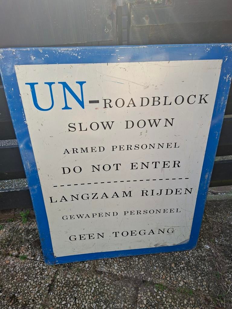 UN-Roadblock bord, Verzamelen, Overige Verzamelen, Ophalen