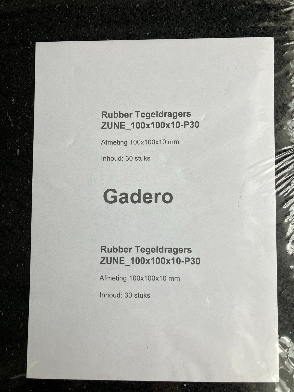 Gadero Rubber Tegeldragers ZUNE 100x100x10-P30 (30 stuks), Ophalen of Verzenden, Zo goed als nieuw, Overige materialen