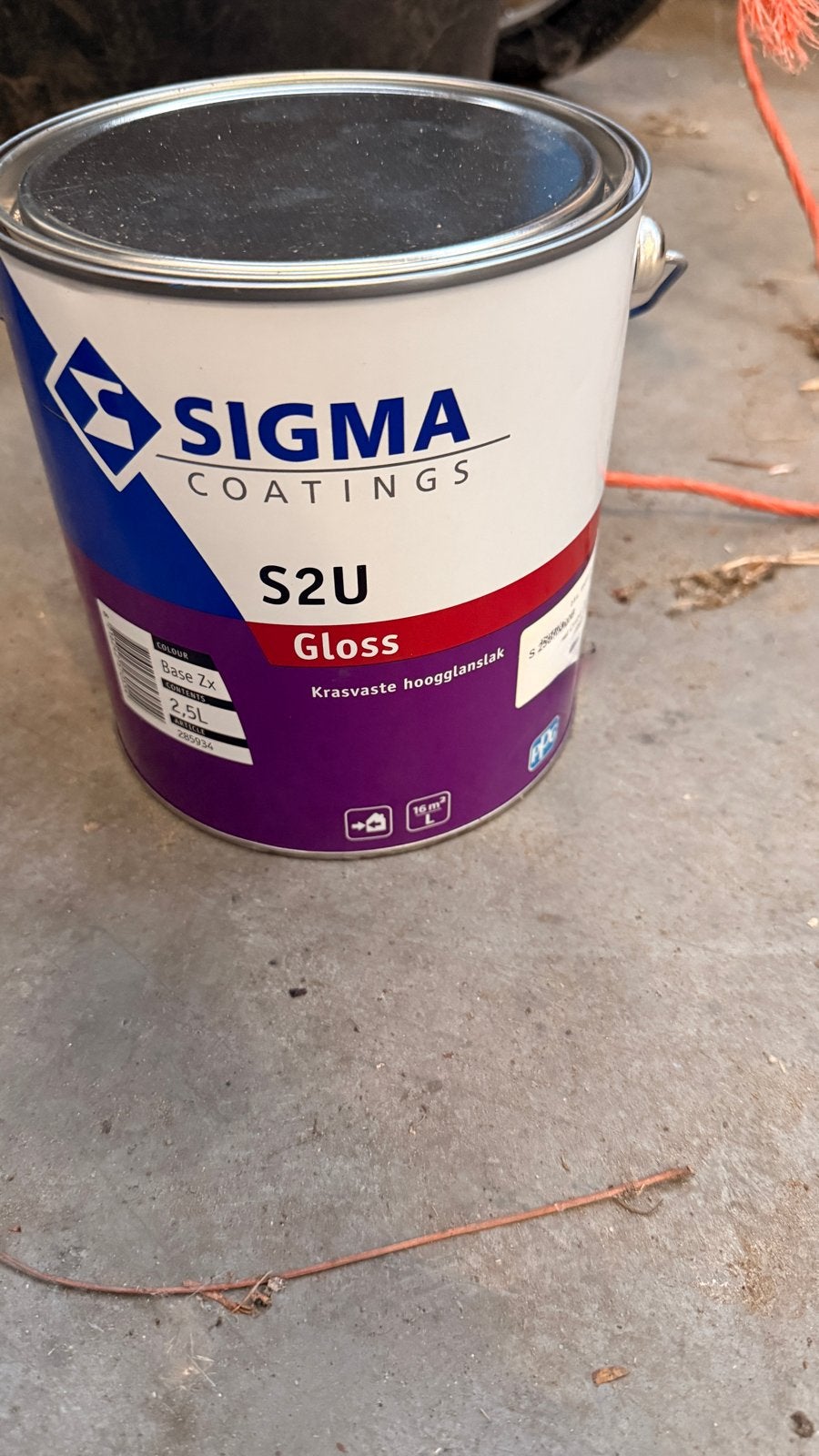 3 Nieuwe potten Sigma S2U Gloss verf, kleur S 2565-R80B, Ophalen, Nieuw, Verf, 5 tot 10 liter