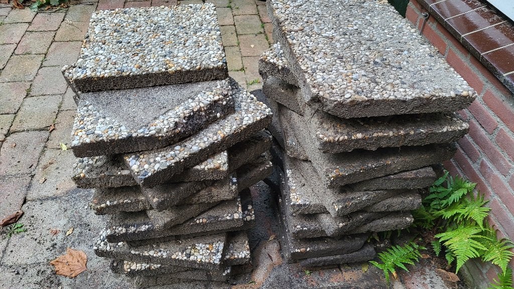 Grindtegels, Tuin en Terras, Ophalen, Gebruikt, Beton, Terrastegels