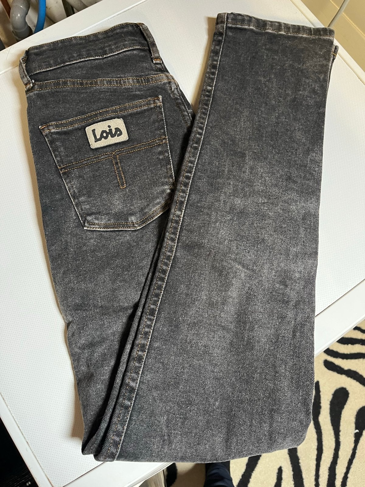 Lois spijkerbroek Rivera Tapered Straight W27, Ophalen of Verzenden, Gedragen, Grijs, W27 (confectie 34) of kleiner