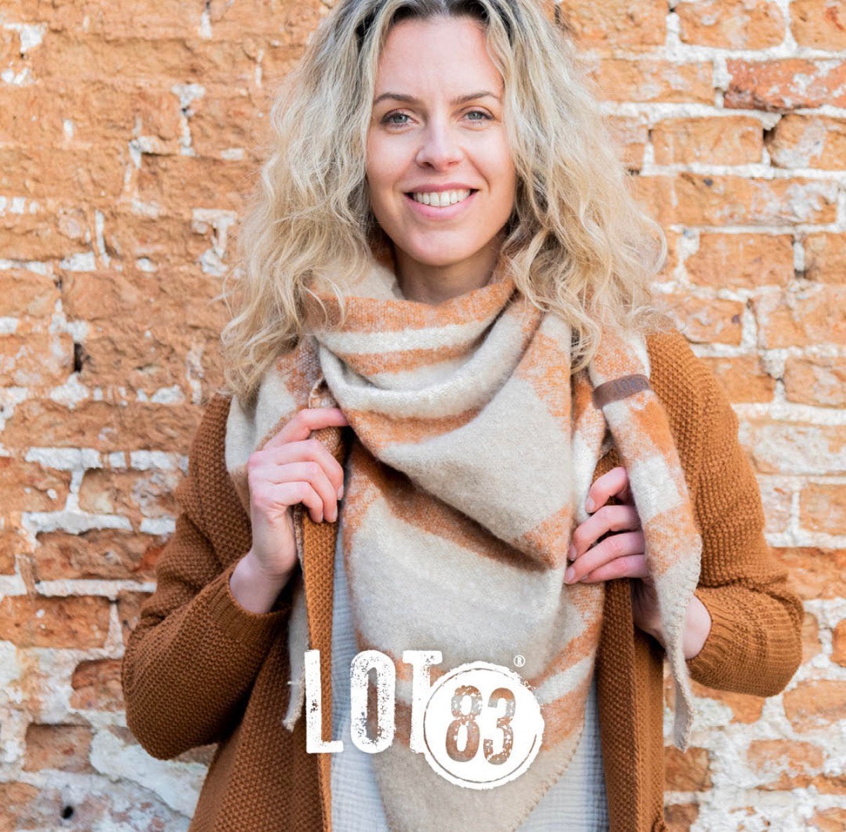 Lot83 sjaal Nina ruit almond, -, Nieuw, Ophalen of Verzenden, /