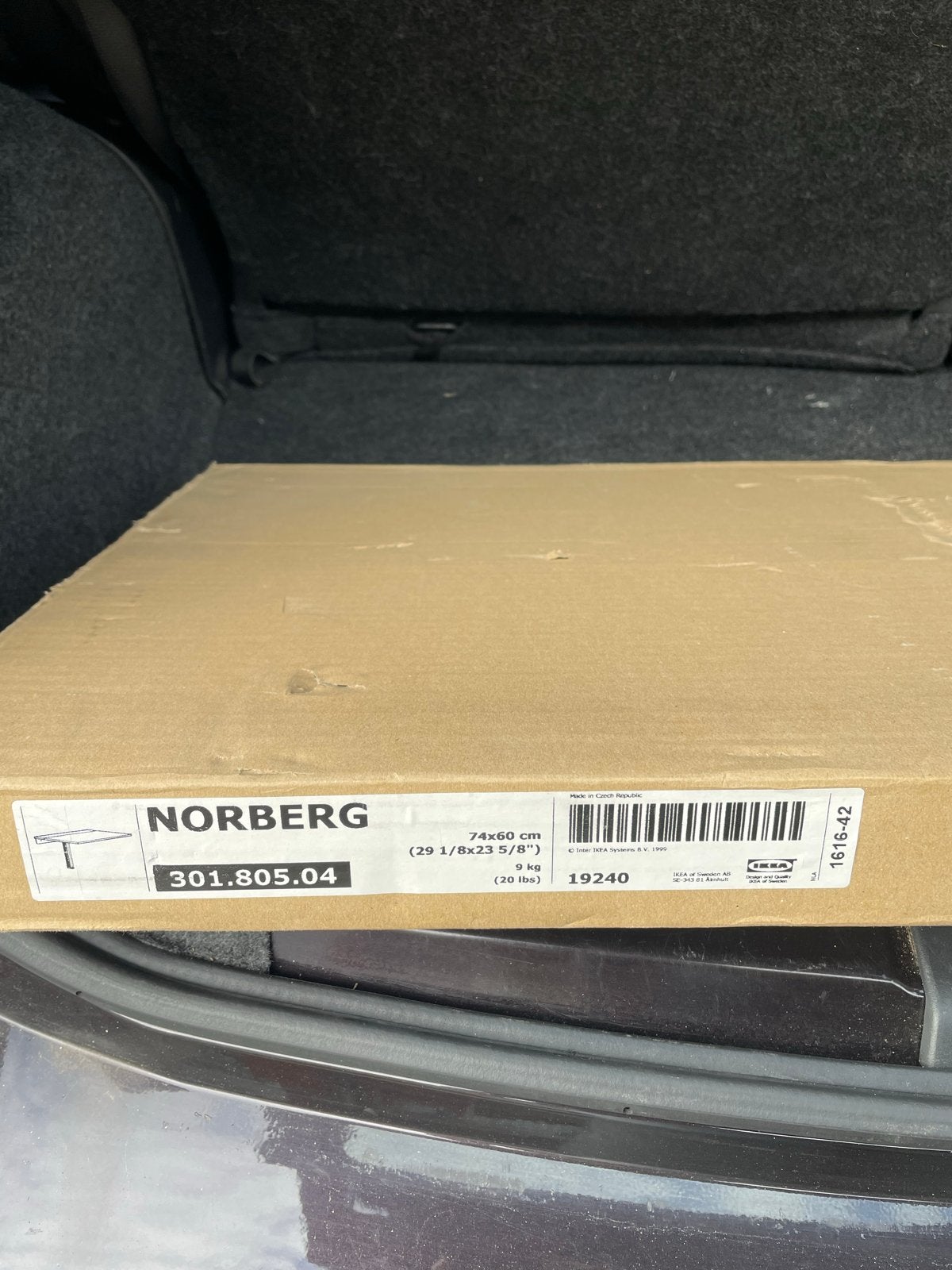 IKEA Norberg klaptafel wit 74x60 cm - Nieuw in doos, Ophalen, Nieuw, Rechthoekig
