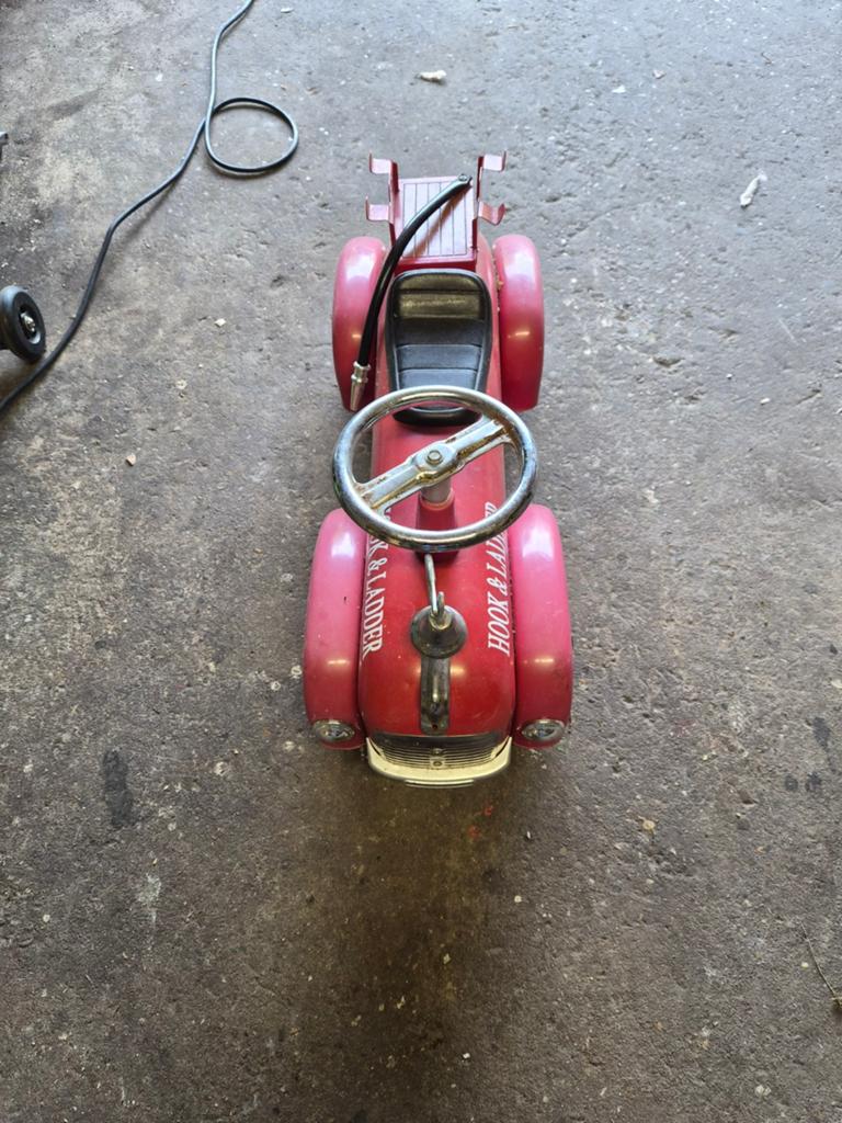 Antieke trapauto brandweerwagen 'Hook & Ladder', Ophalen of Verzenden, Gebruikt