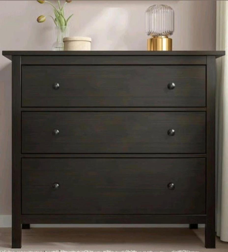 Ikea hemnes ladekast zwartbruin., Huis en Inrichting, Kasten | Ladekasten, Ophalen, 25 tot 50 cm, Minder dan 100 cm