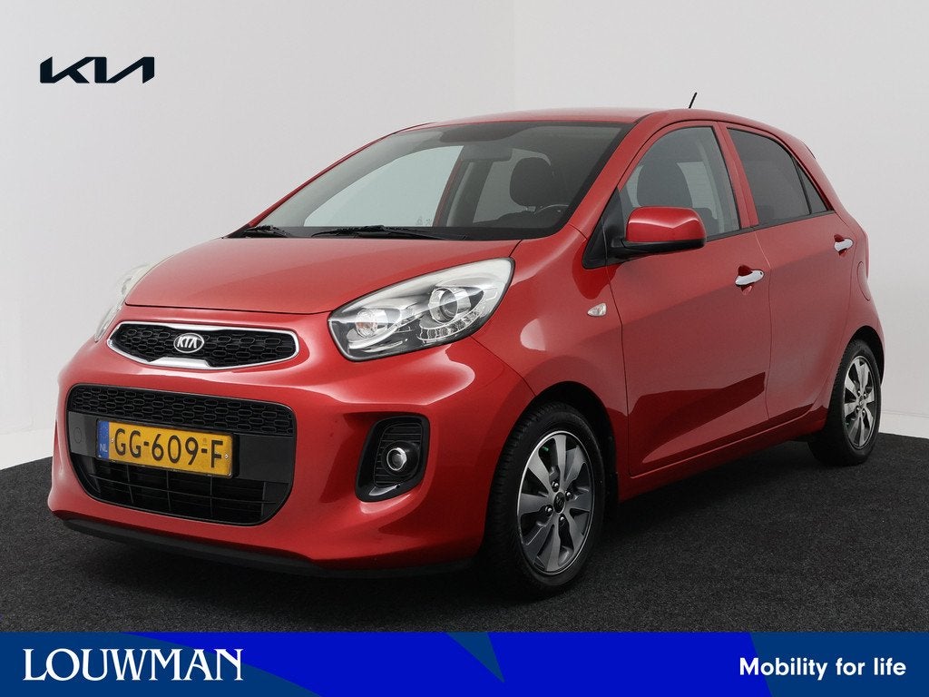 Kia Picanto 1.0 CVVT First Edition | Volledig dealeronderhou, Auto's, Kia, Stof, Gebruikt, Zwart, Automatische klimaatregeling