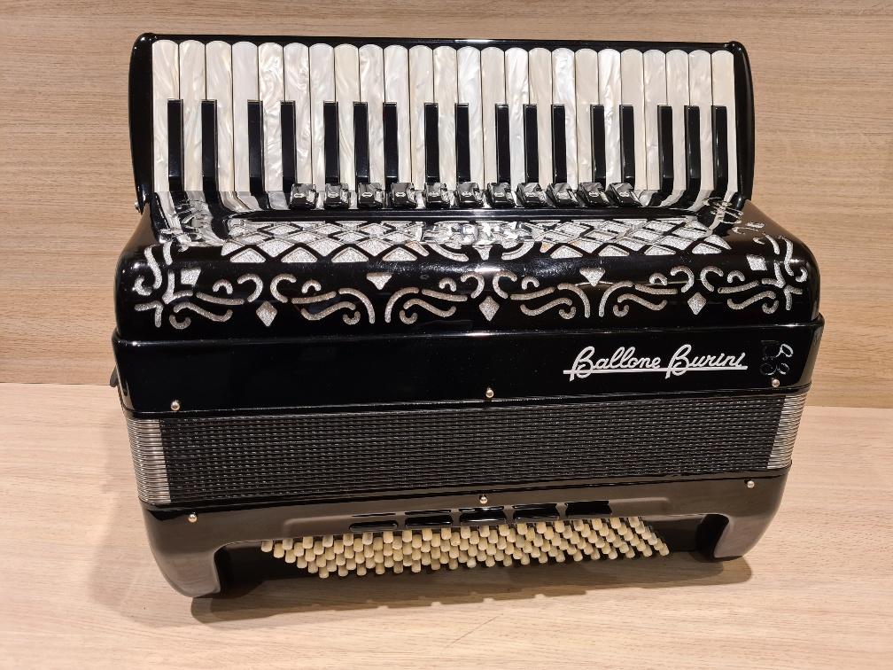 Ballone Burini 414M 120 bassen musette accordeon occasion, Muziek en Instrumenten, Gebruikt, Niet ingevuld, Met koffer, Toetsaccordeon