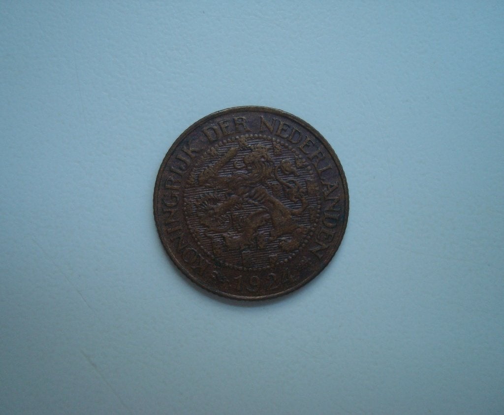 1 cent 1924 FDC, Postzegels en Munten, Munten | Nederland, Ophalen, Koningin Wilhelmina, 1 cent