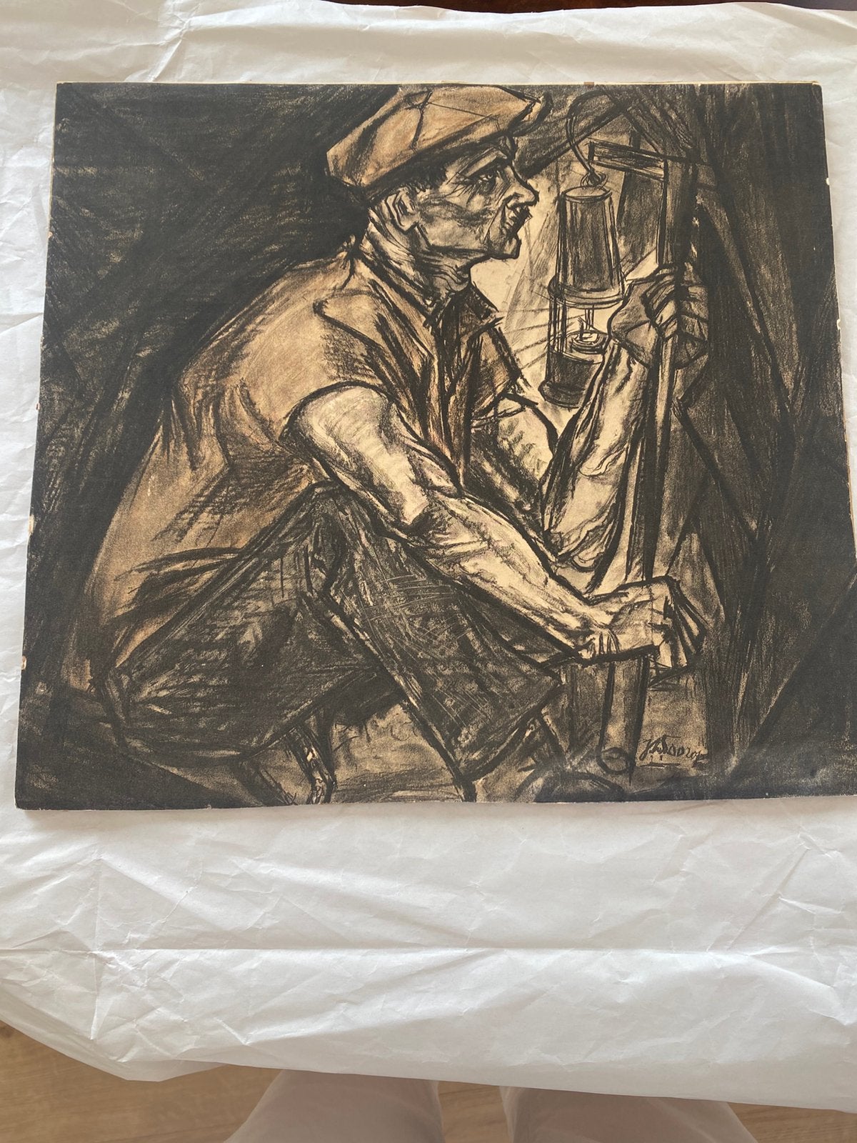De mijnwerker van Jan Toorop, Ophalen