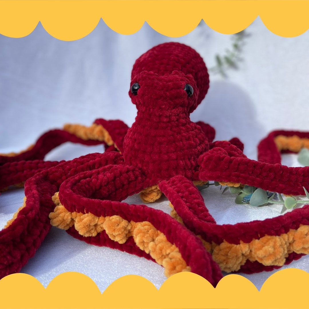 Hank de Octopus - Gehaakte rode octopus knuffel, Kinderen en Baby's, Speelgoed | Knuffels en Pluche, Overige merken, Overige typen