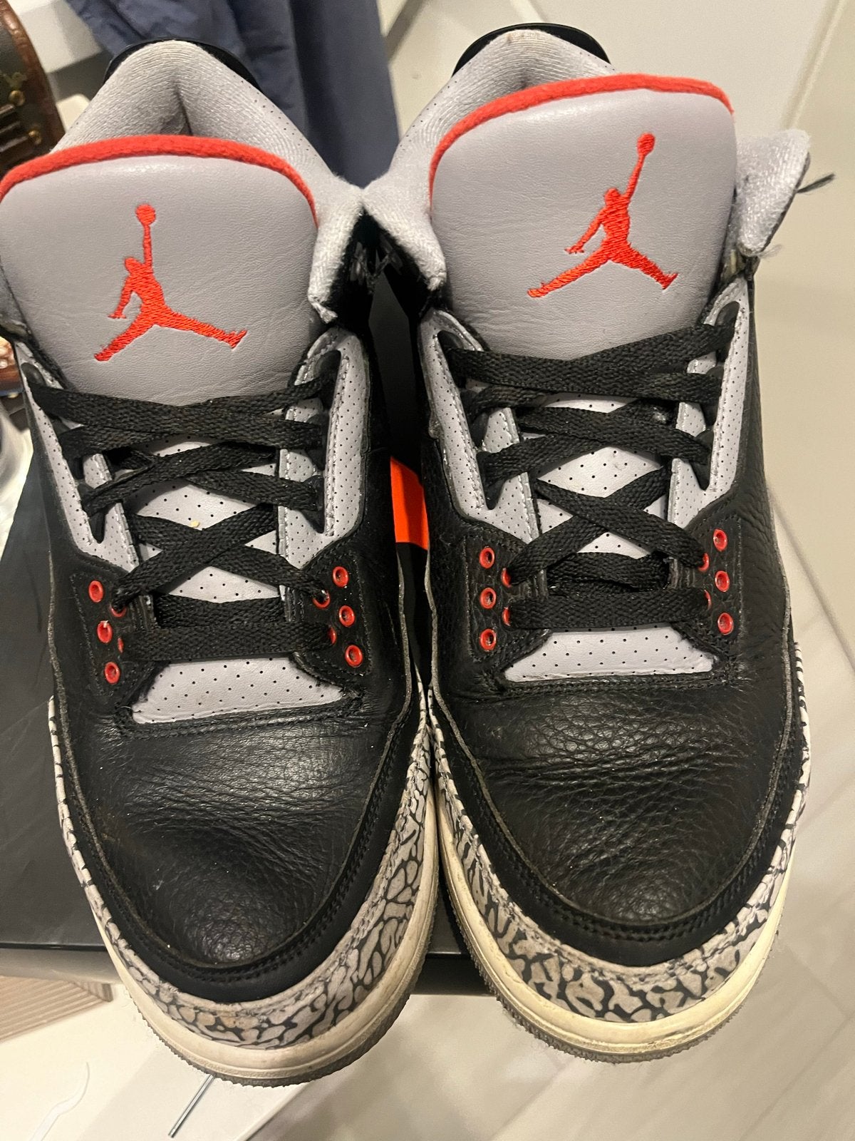 Nike Air Jordan 3 Retro Black Cement, Zwart, Ophalen of Verzenden, Sneakers of Gympen, Gedragen