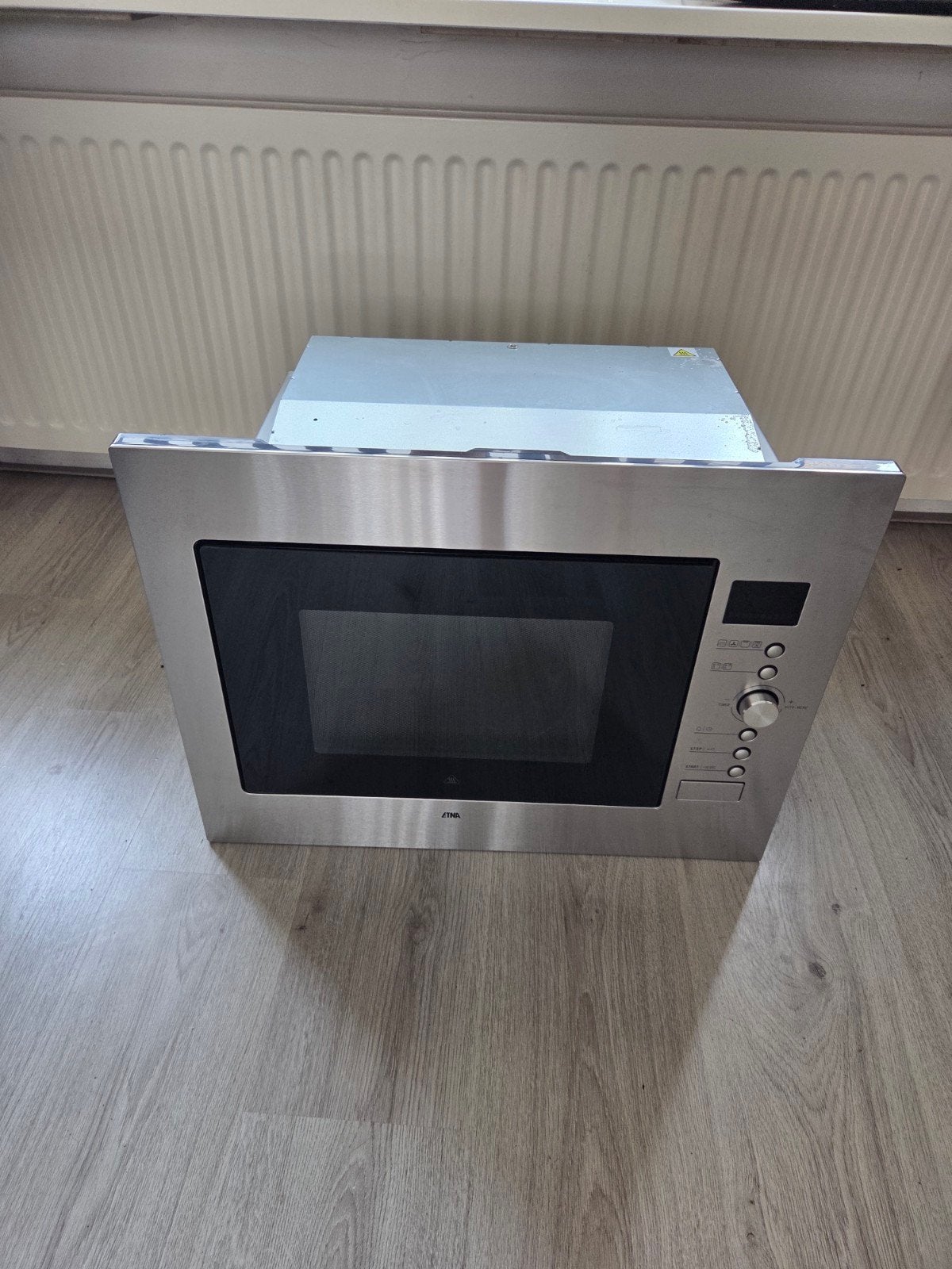 ETNA A2132HRVS Inbouw Combimagnetron 45 cm RVS, Ophalen, Gebruikt, Inbouw, Draaiplateau