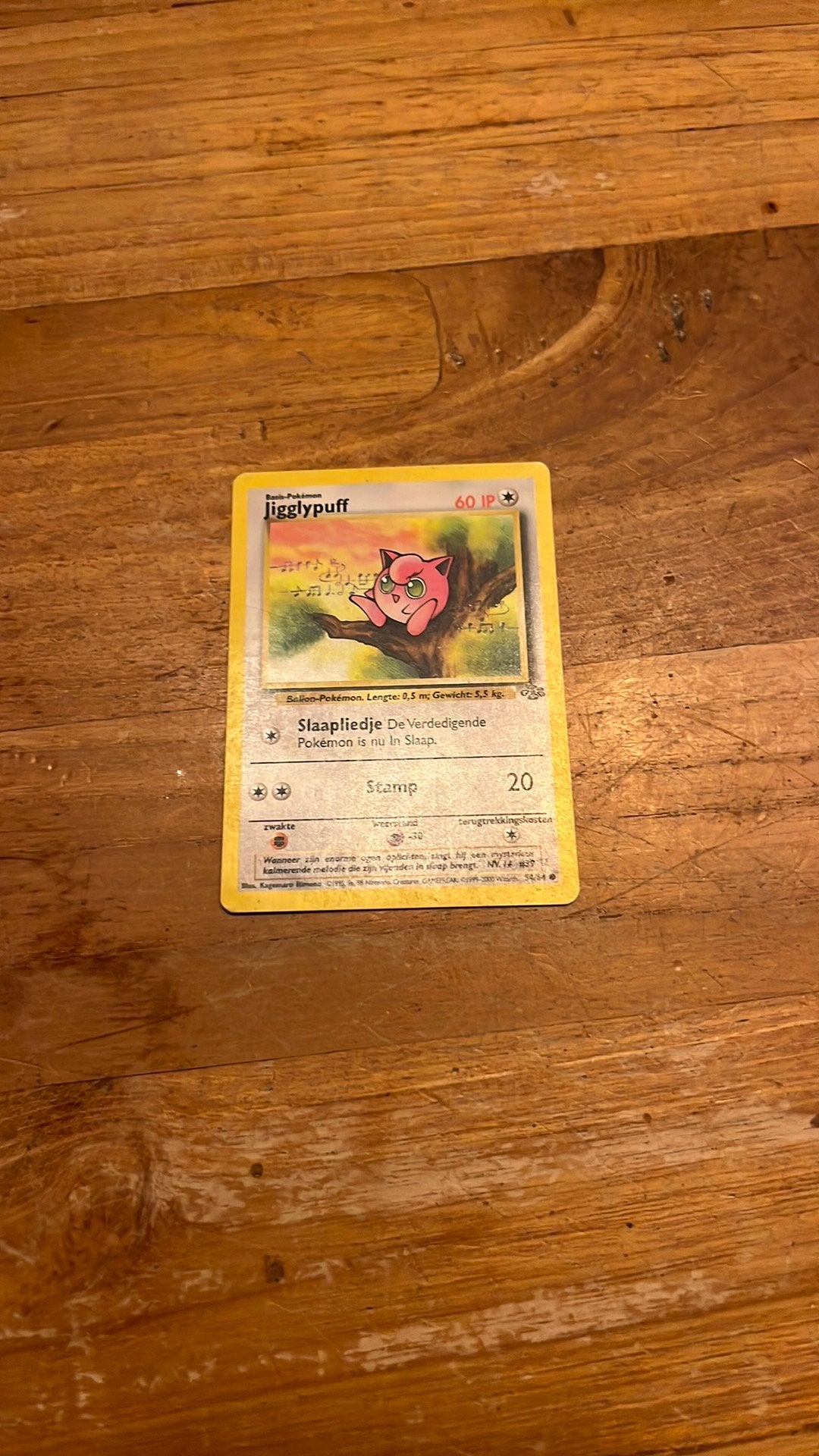 Pokemon kaart jigglypuff nederlands, Ophalen of Verzenden, Zo goed als nieuw, Speelkaart(en)