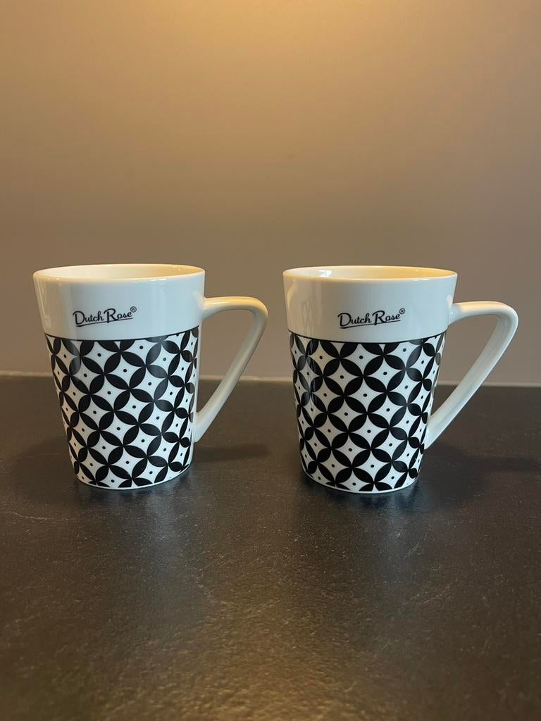 Dutch Rose Amsterdam, set van 2 bekers. Puntgaaf., Huis en Inrichting, Keuken | Servies, Zo goed als nieuw, Kop(pen) en/of Schotel(s)