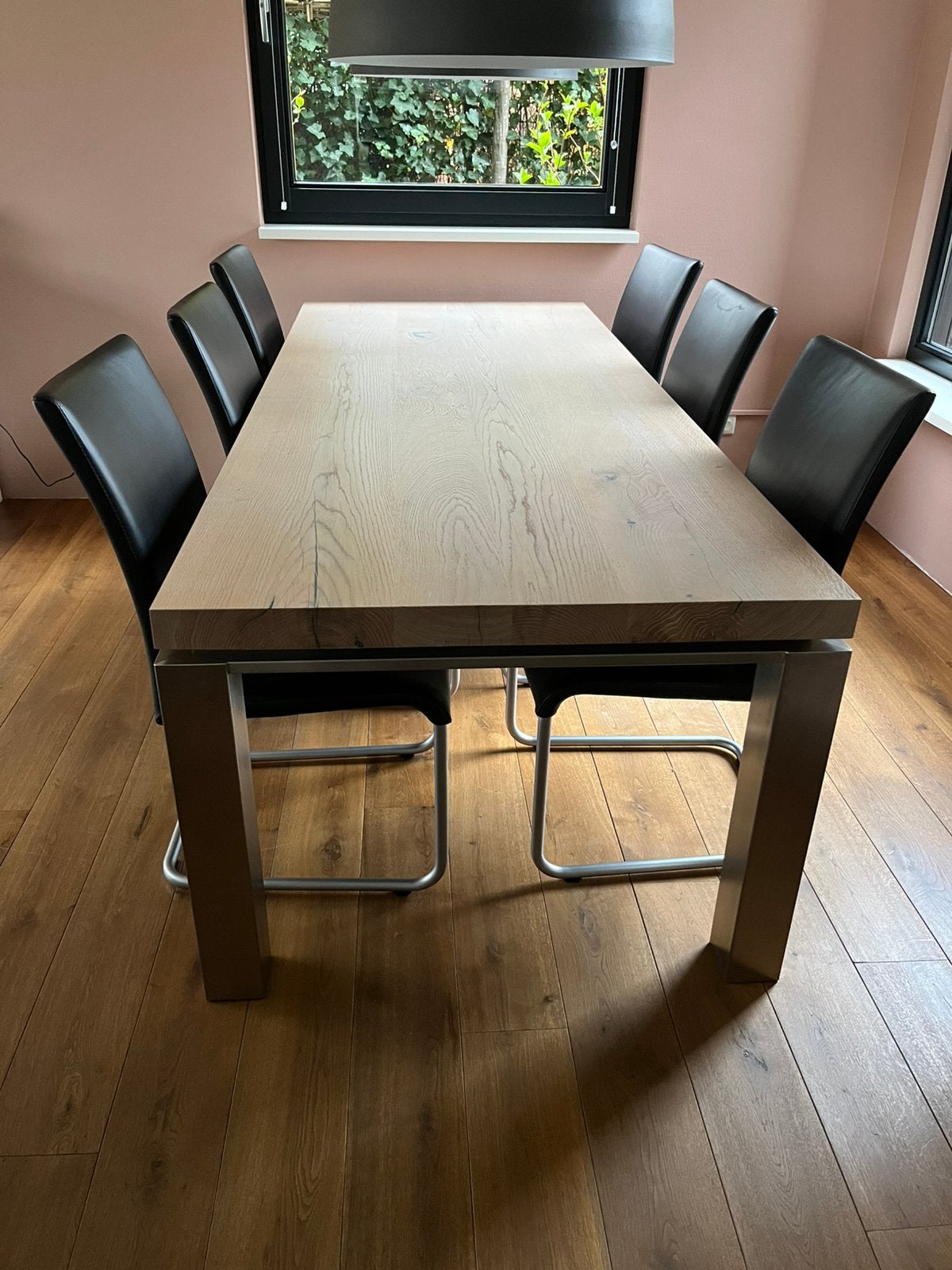 Eikenhouten eettafel, Huis en Inrichting, Ophalen, 200 cm of meer, 50 tot 100 cm, Zo goed als nieuw