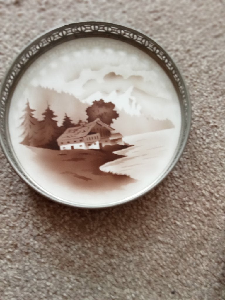 Decoratief schaaltje met zilveren rand, Ophalen, Overige materialen, Verzilverd, Zo goed als nieuw