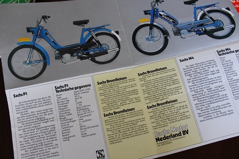 Sachs motor Nederland P1 M4 K50 Ultra K125S, Fietsen en Brommers, Handleidingen en Instructieboekjes, Ophalen of Verzenden, Gebruikt