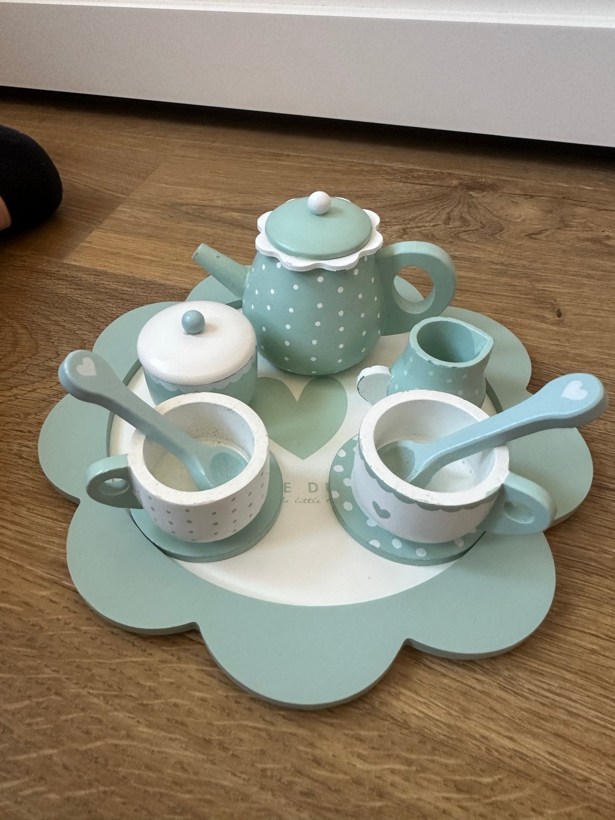 Houten theeserviesje Little Dutch mintgroen, Ophalen of Verzenden, Zo goed als nieuw, Overige typen