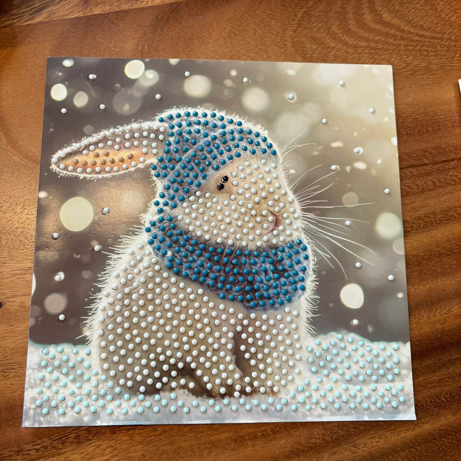 Diamond painting kerstkaart konijn, Ophalen of Verzenden, Zo goed als nieuw, Kerst