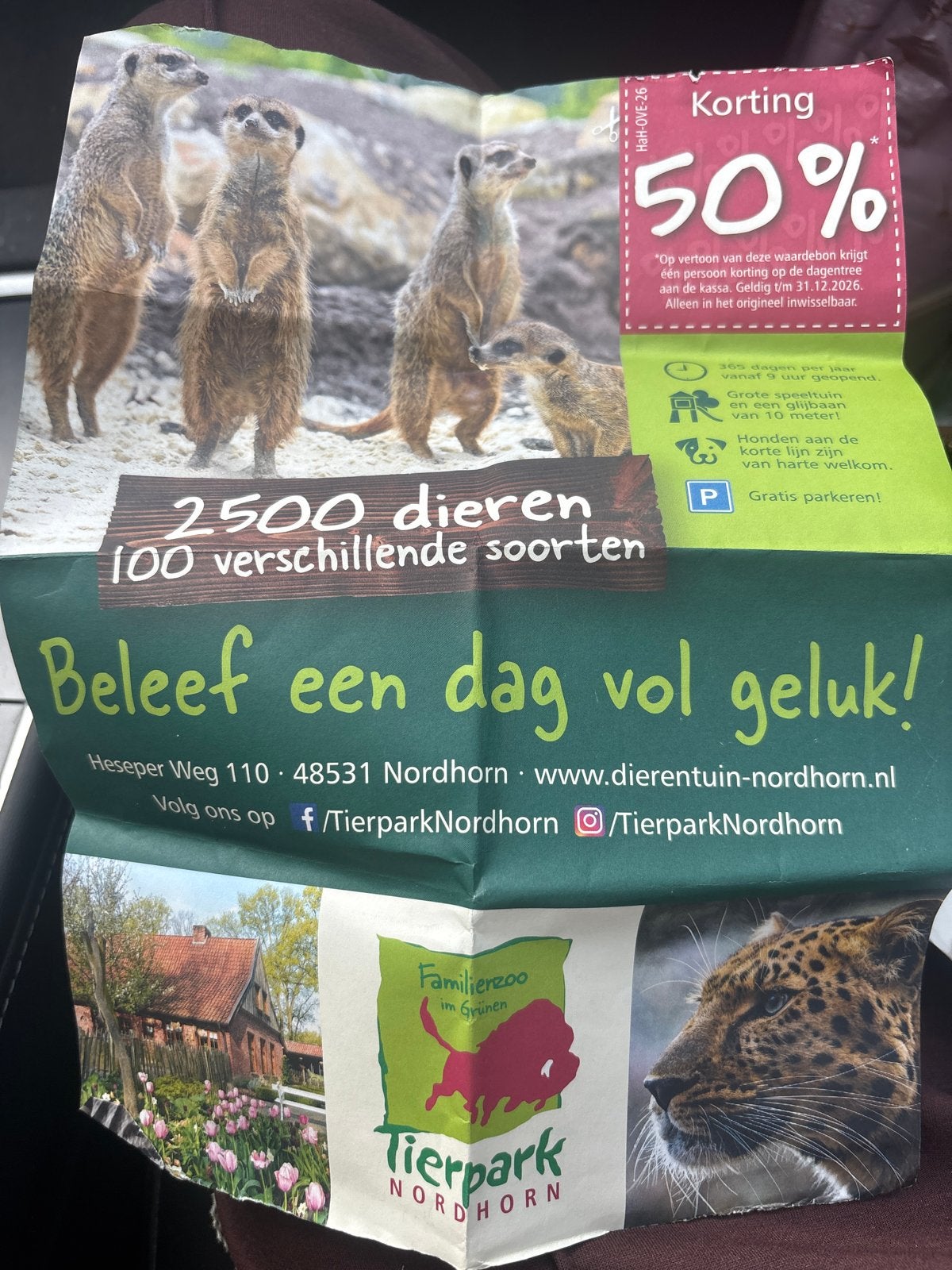 Korting 50% - tierpark Nordhorn, Eén persoon, Kortingskaart