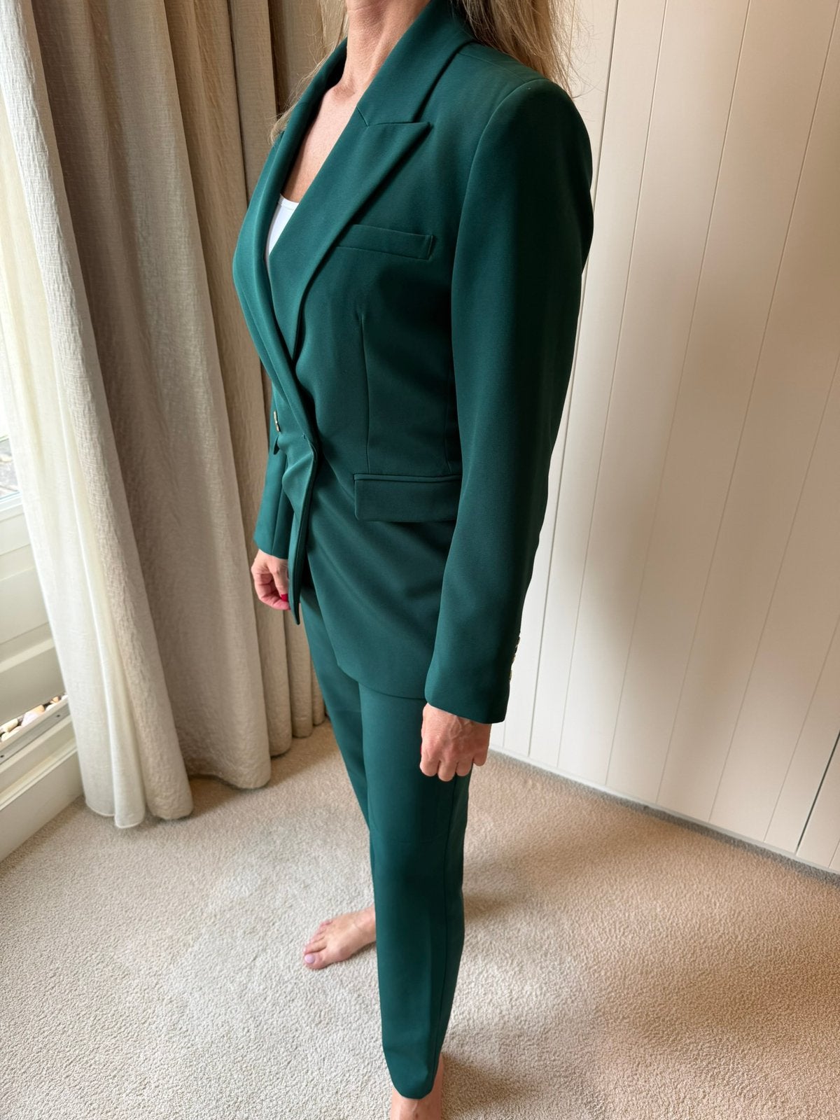 Nikkie pak groen - maat 38, Kleding | Dames, Maat 38/40 (M), Kostuum of Pak, Ophalen of Verzenden, Zo goed als nieuw