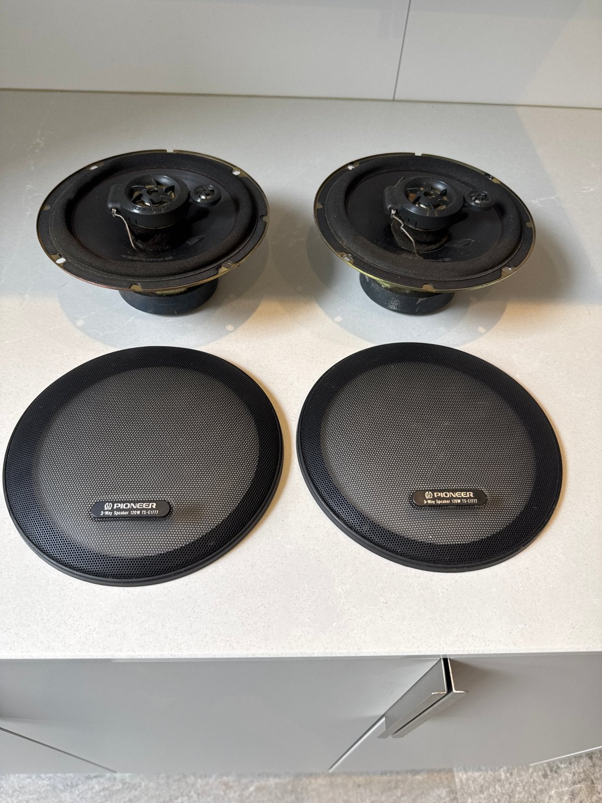 Pioneer 3-weg speakers 120W TS-E1777 met grilles, Audio, Tv en Foto, Luidsprekers, Gebruikt, Overige typen, Ophalen of Verzenden