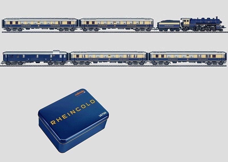 Marklin H0 26750 Treinset 75 jaar Rheingold metalen blik DRG, Ophalen, Wisselstroom, Treinset, Nieuw