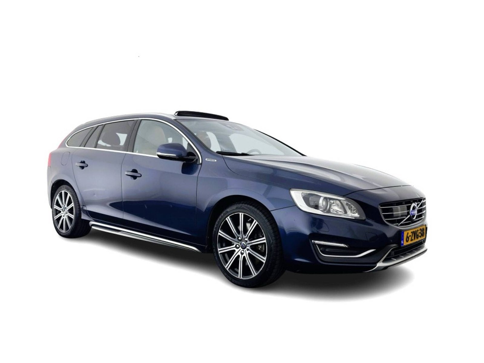 Volvo V60 D6 Summum 215pk 2015 Plug-in Hybrid Blauw, Auto's, Automaat, 1800 kg, Zwart, Blauw