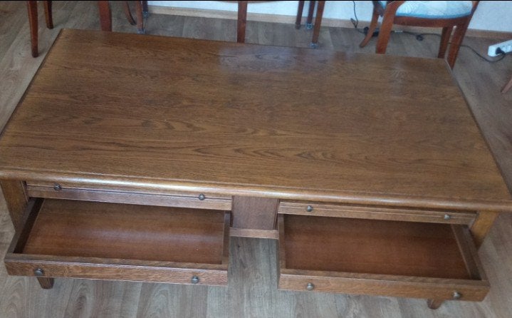 ZGAN prachtigmassief eiken salon tafel 130x75x48, Huis en Inrichting, Tafels | Salontafels, Ophalen, 100 tot 150 cm, Eikenhout