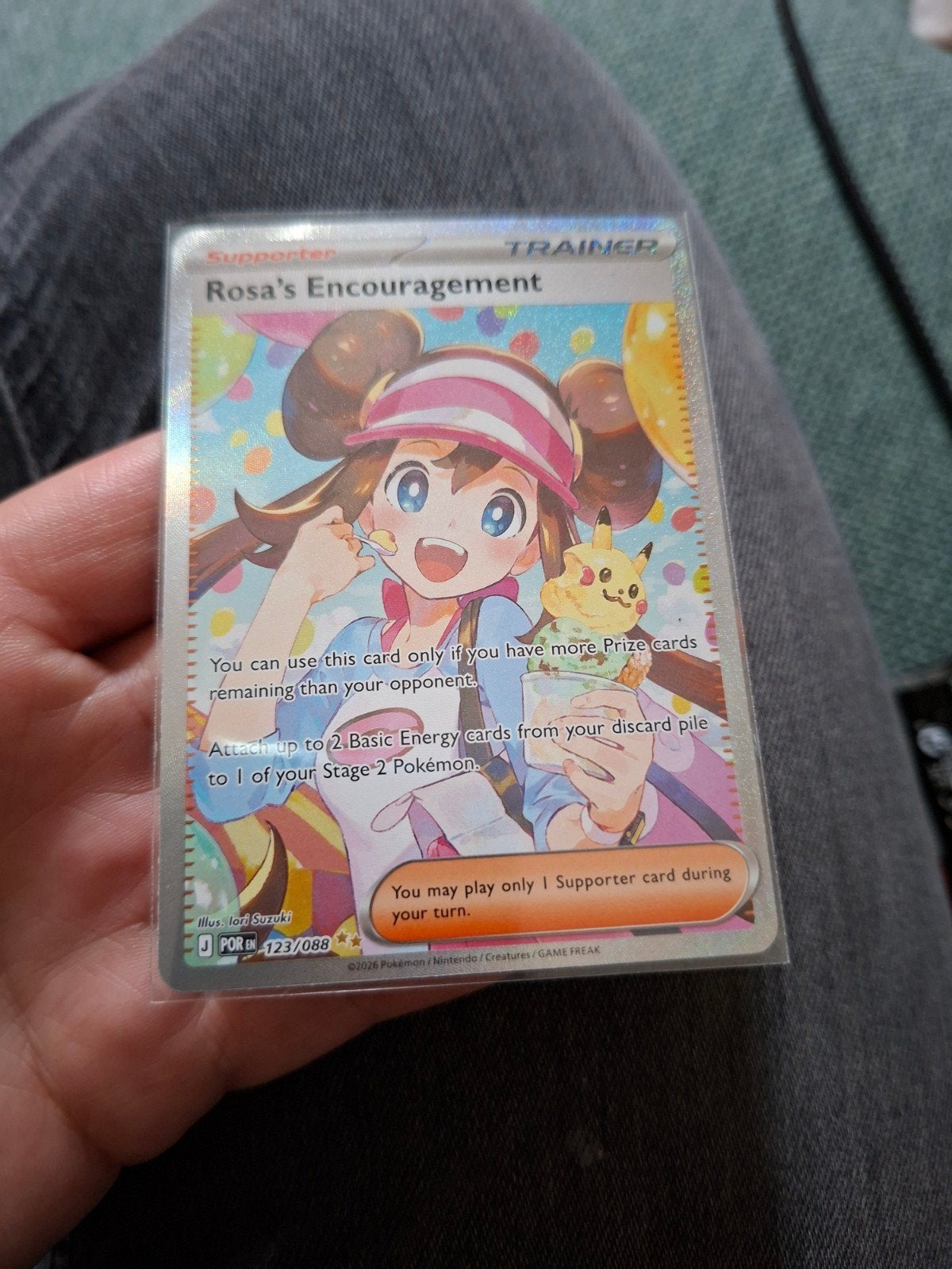 Pokemon Kaart: Rosa's Encouragement Full Art (Foil), Ophalen of Verzenden, Zo goed als nieuw, Losse kaart, Foil