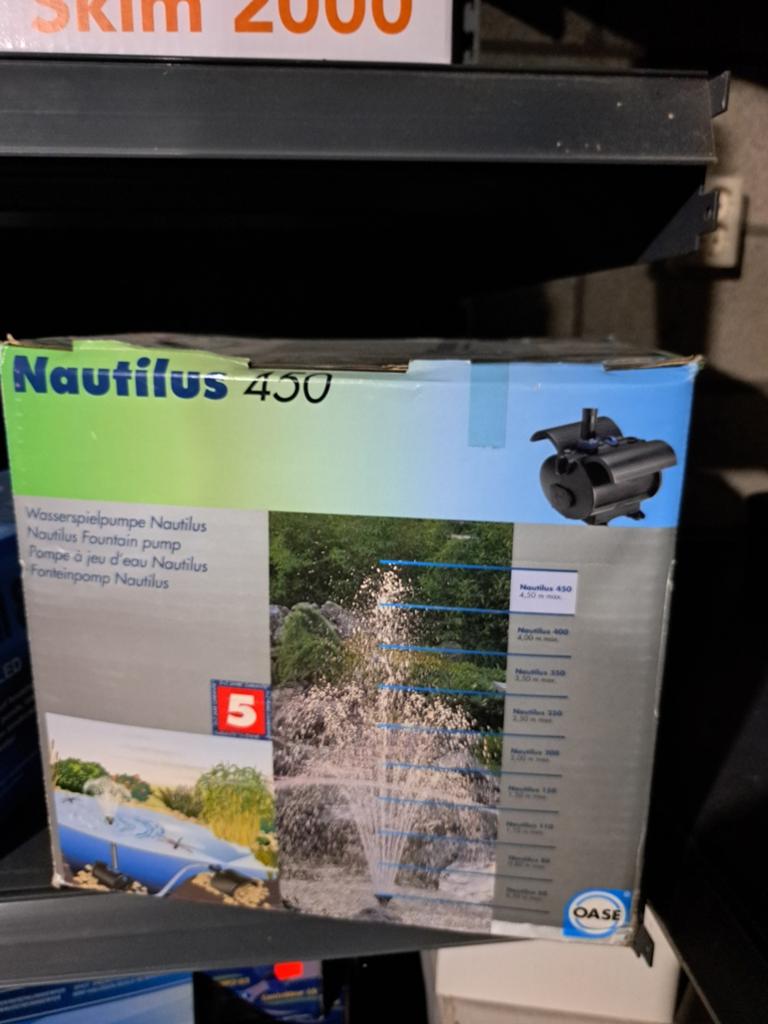 Oase Nautilus 450 Fonteinpomp - Nieuw in doos, Ophalen of Verzenden, Nieuw, Vijverpomp