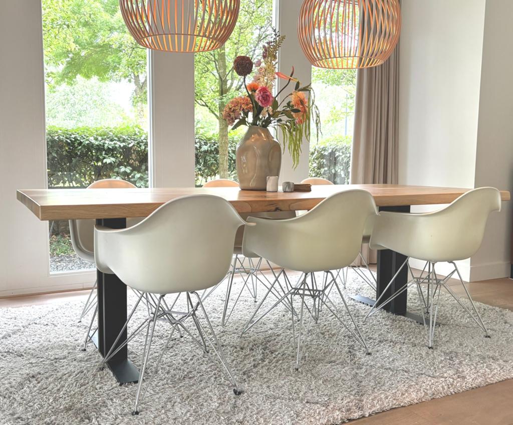 Originele design Vitra Eames DAR stoel wit chriom onderstel, Huis en Inrichting, Ophalen, Kunststof, Gebruikt, Wit