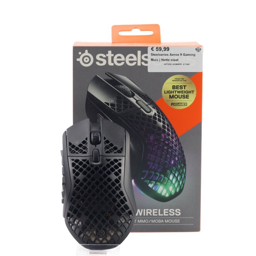 Steelseries Aerox 9 Gaming Muis | Nette staat, Computers en Software, Steelseries, Zo goed als nieuw, Support@steelseries.com