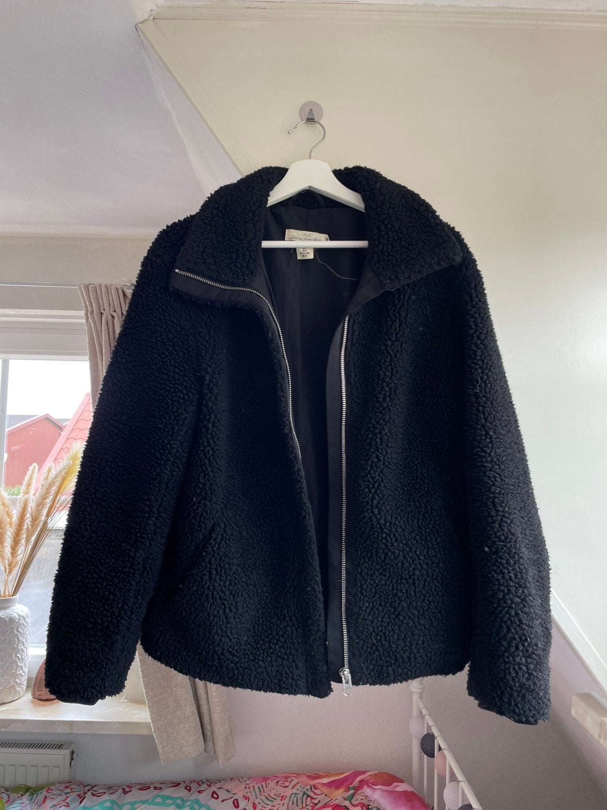 Teddy jas zwart maat 36 h&m, Ophalen of Verzenden, Zo goed als nieuw, Maat 36 (S), Zwart