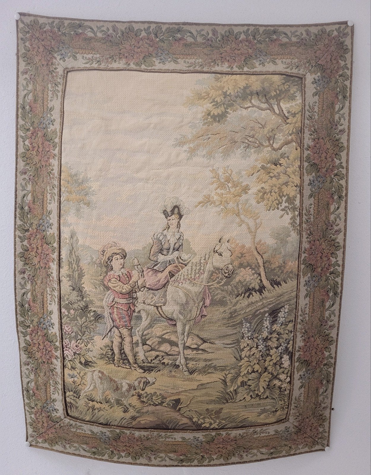 Gobelin wandkleed frans tafereel, Ophalen