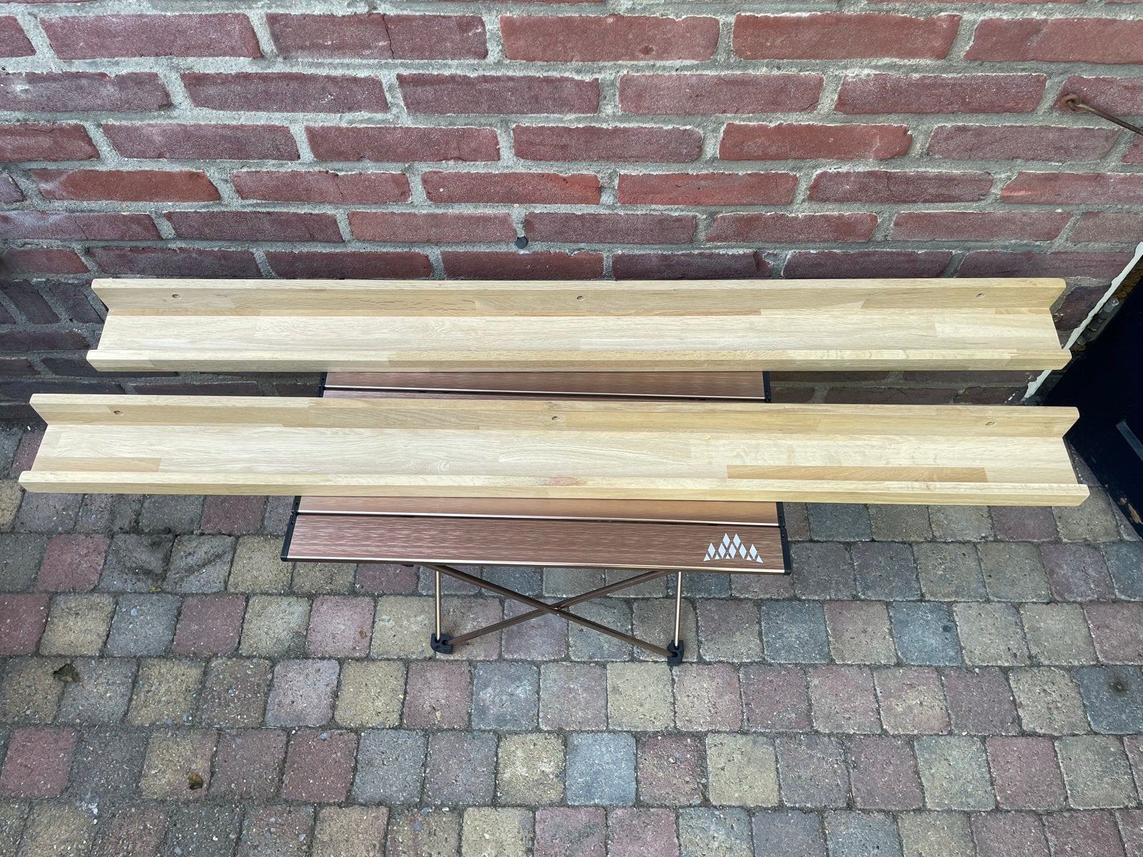 2x WOOOD Eikenhouten wandplanken (voor fotolijsten), Ophalen, Zo goed als nieuw