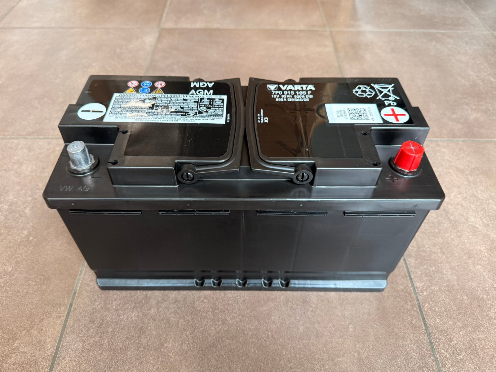 Porsche Varta AGM Batterij 12V 92Ah 850A, Auto-onderdelen, Accu's en Toebehoren, Ophalen, Nieuw, Porsche