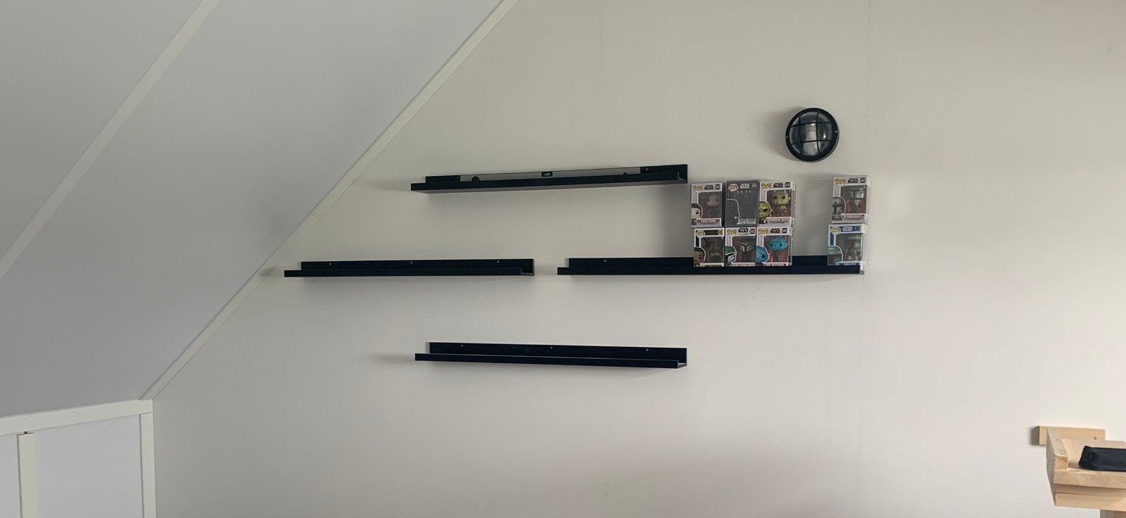4x IKEA MOSSLANDA schilderijenplank zwart 115 cm, Huis en Inrichting, Ophalen, Zo goed als nieuw