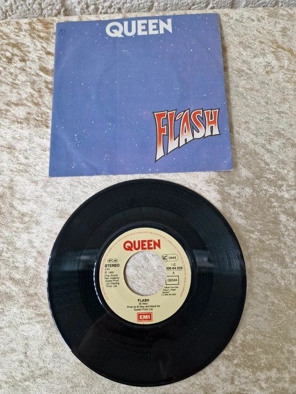 Queen Flash 7” Vinyl Single 1980 NL Persing, Cd's en Dvd's, Ophalen of Verzenden, Gebruikt, Pop