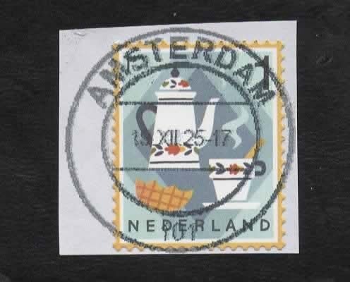 4125 - Echt Hollands '23 - Koffiepot - gebr (pst.st.A'dam) I, Ophalen of Verzenden, Na 1940, Gestempeld
