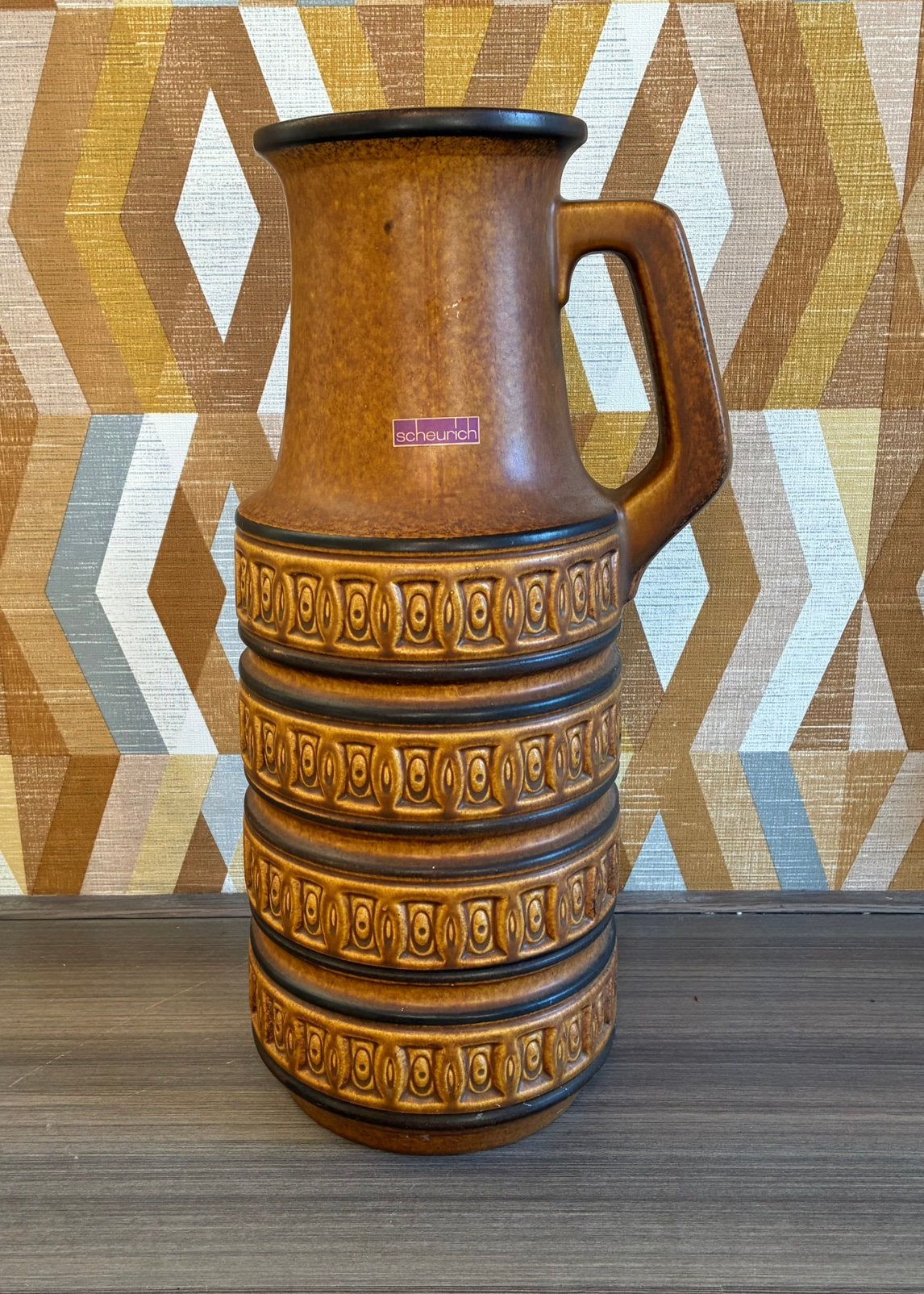 West Germany vloervaas Scheurich 429-45, Gebruikt, Meerkleurig, 45 cm, Ophalen of Verzenden