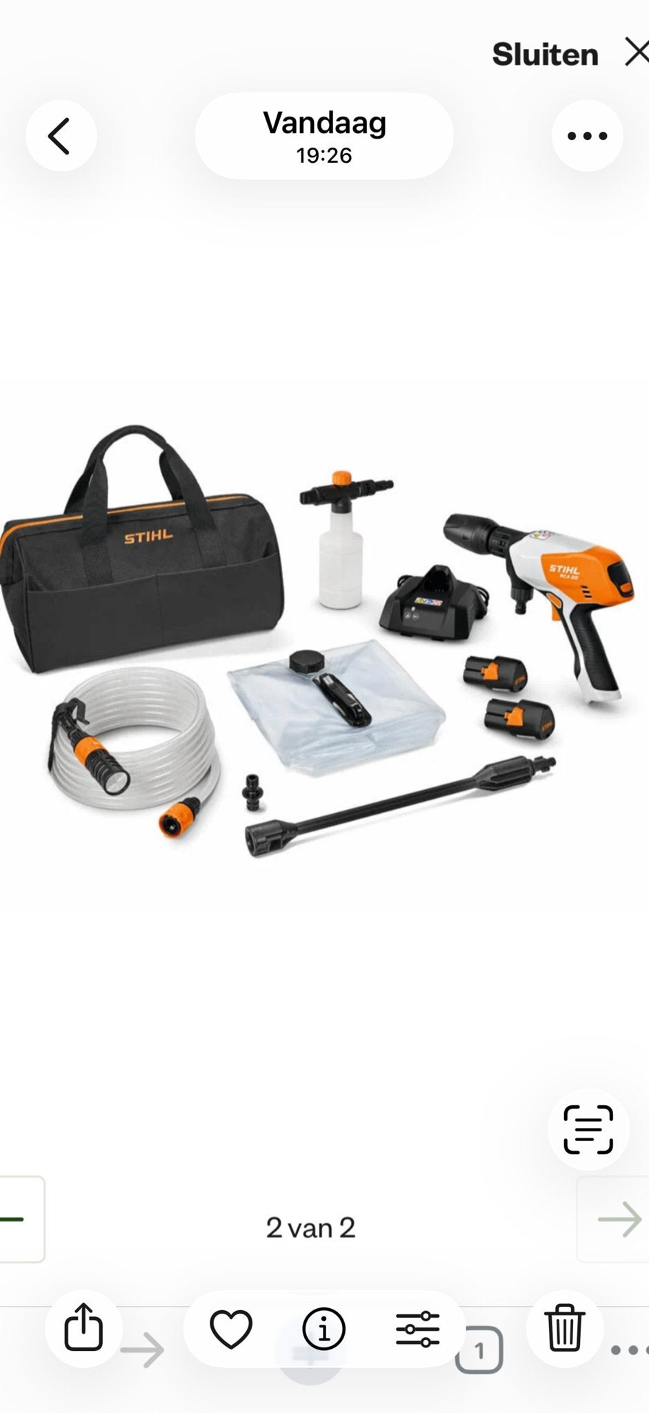 Stihl RCA 20 - Hogedrukreiniger - Incl. accu en lader -, Ophalen of Verzenden, Nieuw, Accu, Met regelbare waterdruk